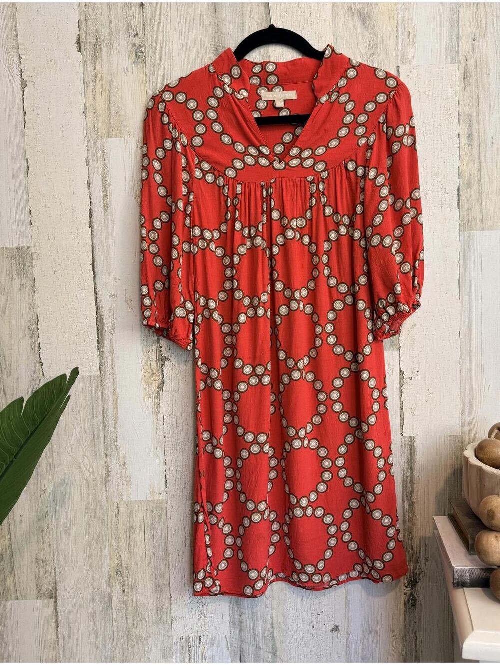 Banana Republic Women’s Size 8 Orange Red Geometric Dress